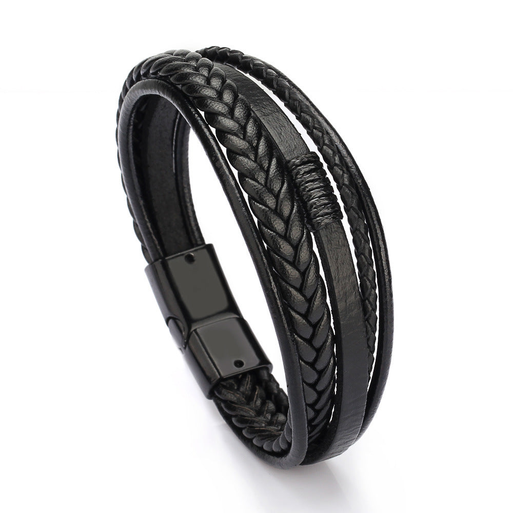 Classic Men's Genuine Leather Bracelet - Timeless Style and Quality