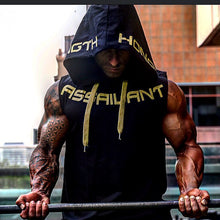 Load image into Gallery viewer, Men&#39;s Bodybuilding Hooded Tank Top - Muscle Fitness Gym Clothing
