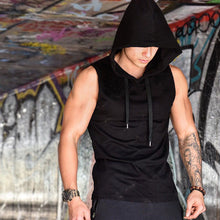 Load image into Gallery viewer, Men&#39;s Bodybuilding Hooded Tank Top - Muscle Fitness Gym Clothing
