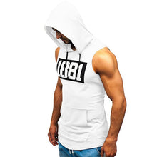 Load image into Gallery viewer, Men&#39;s Sleeveless Hoodie Vest - Letter Printed Sports Tank Top
