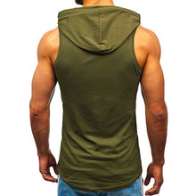 Load image into Gallery viewer, Men&#39;s Sleeveless Hoodie Vest - Letter Printed Sports Tank Top
