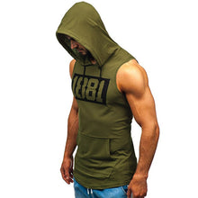 Load image into Gallery viewer, Men&#39;s Sleeveless Hoodie Vest - Letter Printed Sports Tank Top
