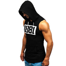 Load image into Gallery viewer, Men&#39;s Sleeveless Hoodie Vest - Letter Printed Sports Tank Top
