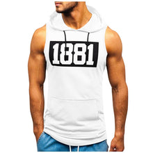 Load image into Gallery viewer, Men&#39;s Sleeveless Hoodie Vest - Letter Printed Sports Tank Top
