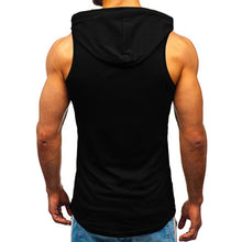 Load image into Gallery viewer, Men&#39;s Sleeveless Hoodie Vest - Letter Printed Sports Tank Top
